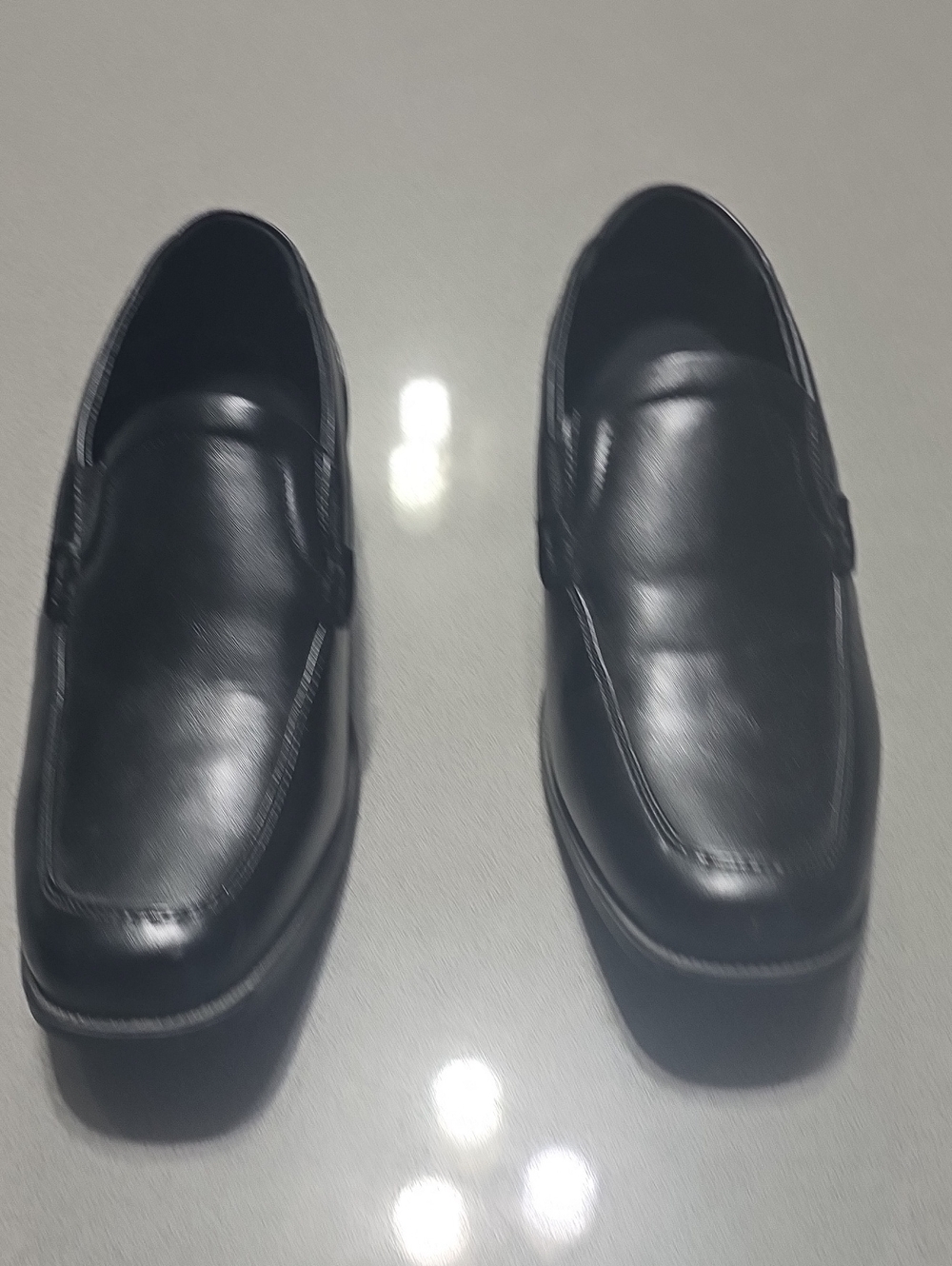 Classic Black Leather Slip-On Dress Loafers - Boy's